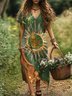 Regular Fit Casual Floral Dress With No