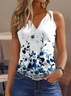 Women's Sleeveless Tank Top Summer As Picture Floral Printing V Neck Daily Going Out Casual Top