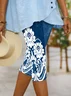 Women's Faux Denim Floral Print Spring Casual Leggings