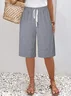 Women's Spring and Summer Striped Printed Casual Straight Tie Cropped Pants