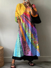 Women's Spring Hippie Print Casual Dress