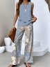 Regular Fit Casual Two-Piece Set With No