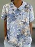 Shawl Collar Loose Casual Paisley T-Shirt