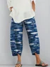 Casual Regular Fit Animal Linen Pants
