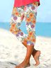 Floral Tight Cotton Casual Pants