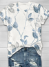 Women's Floral Print Casual Crew Neck Short Sleeve T-Shirt