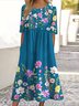 Crew Neck Regular Fit Casual Dress With No