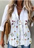 Shirt Collar Casual Floral Shirt
