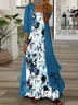 Women's Floral Spring Print Two Piece Dress