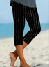 Women's Striped Print Casual Leggings