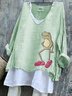 Loose Animal Linen T-Shirt