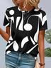 Women's Abstract Print Casual Round Neck Short Sleeve T-Shirt