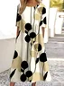 Floral Regular Fit Crew Neck Casual Dress With No