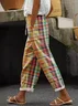 Women's Plaid Print Casual Pants