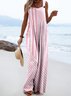 Striped Boho Linen Blend Jumpsuit