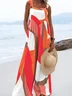 Regular Fit Cotton And Linen Vacation Multicolor Block Jumpsuit
