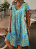 Casual Regular Fit Abstract Graphic Dress With No