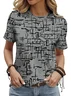 Women's Abstract Print Casual Round Neck Short Sleeve T-Shirt