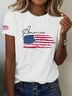America Flag Crew Neck Regular Fit Vintage T-Shirt