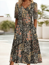 Women's Floral Print V-Neck Dress