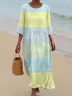 Women's Striped Print Round Neck Dress