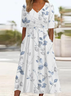 Women's Floral Print V-Neck Dress