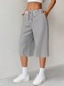Spring And Summer Casual Striped Straight Lace-Up Pants
