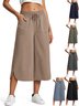 Women's  H-Line Wide Leg Pants Daily Going Out Pants Purplish blue Casual Pocket Stitching Plain Summer Pants
