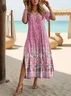 Women's Floral Print Casual Round Neck Short Sleeve Dress
