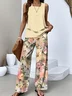 Crew Neck Casual Two-Piece Set With No