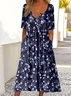 Women's Floral Print Casual Button Dress