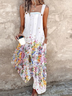 Linen Blend Vintage Others Loose Jumpsuit