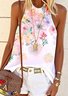 Halter Floral Regular Fit Casual T-Shirt