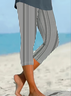 Women's Striped Print Casual Leggings