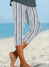 Women's Striped Print Casual Leggings