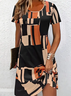 Women's Geometric Print Casual Round Neck Short Sleeve Dress