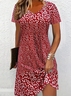 Women's Floral Printed Casual Round Neck Short Sleeve Dress