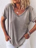 Women's Casual V-neck Short Sleeve T-shirt
