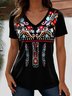 V Neck Regular Fit Casual Cotton T-Shirt