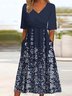 Casual Leaf Pocket Stitching Dress