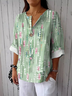 Floral Cotton Casual Loose Blouse