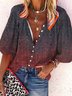 Vintage Gradient Pattern Loose Shirt