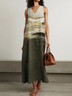 Simple Loose Geometric Jersey Dress With No Belt