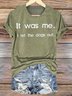 Regular Fit Text Letters Cotton Casual T-Shirt