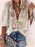 Casual Linen Blend Mock Neck Shirt
