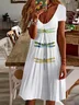 Women's Dragonfly Spring Print Casual V-Neck Short Sleeve Dress