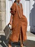 Casual Plain V Neck Maxi Dress