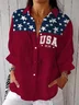 Women's Independence Day 1776 Printed Casual Shirt