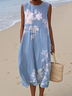 Casual Regular Fit Cotton Floral Dress With No