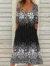 Holiday Half Button Pocket Hem Long Dress